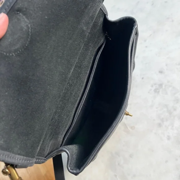 VINTAGE COACH pre-1994 WILLIS black leather crossbody bag - Picture 7 of 12